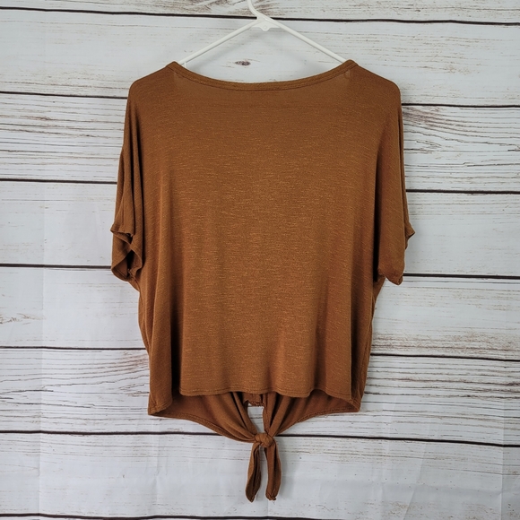 Pinc | Button Tie Waist Short Sleeve Top - Picture 4 of 6